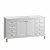 James Martin Vanities Chicago 60in Single Vanity, Glossy White w/ 3 CM White Zeus Top 305-V60S-GW-3WZ